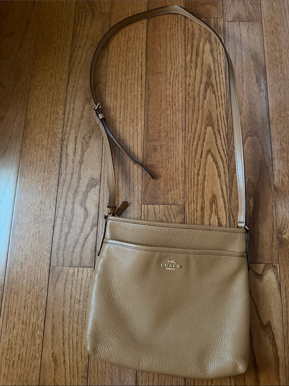 Coach Tan Pebbled Leather Crossbody Bag